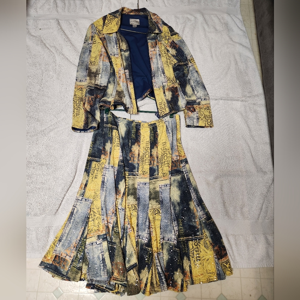 Joseph Phillips medium sequin top and skirt